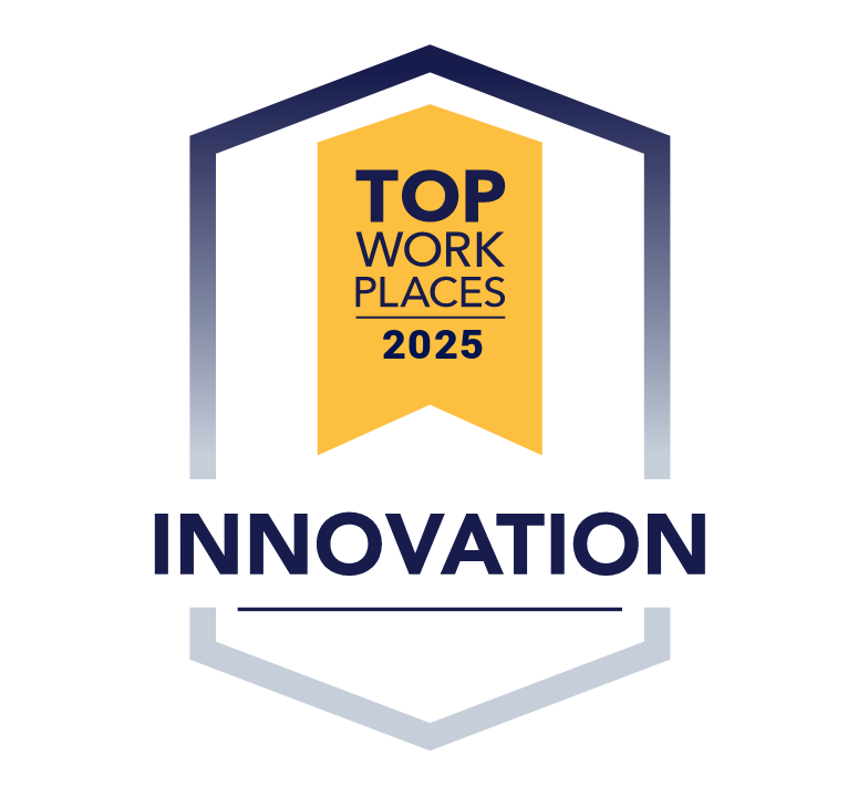 Top Workplaces 2025 Innovation award badge. 